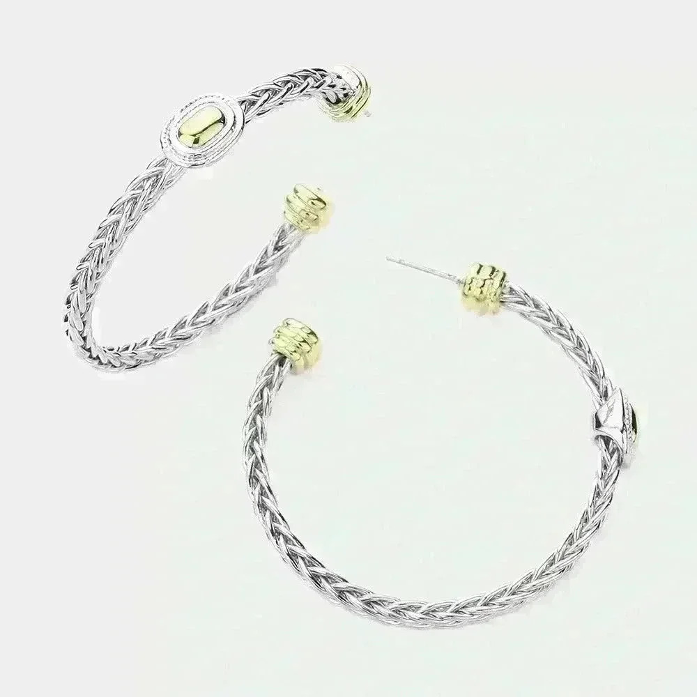 Two Tone Hoop Earrings